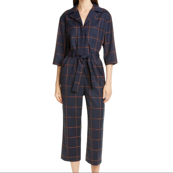 Judith & Charles Pants - Judith & Charles Jumpsuit Altermodern Plaid Jumpsuit Navy NWT 6